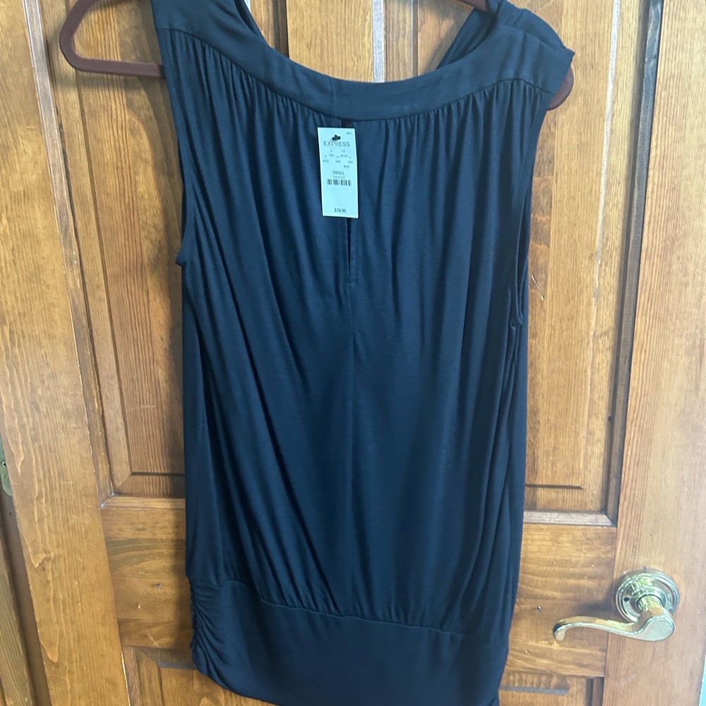 Express Black Ruched Tank Top